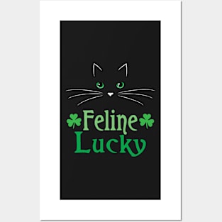 Feline Lucky St. Patricks Day Irish Cat Posters and Art